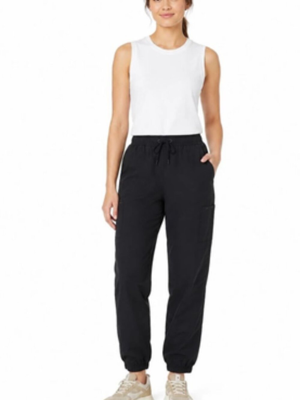 Merrell Women’s Medium Jogger Pants Black Stretch Fleece Lined Drawstring